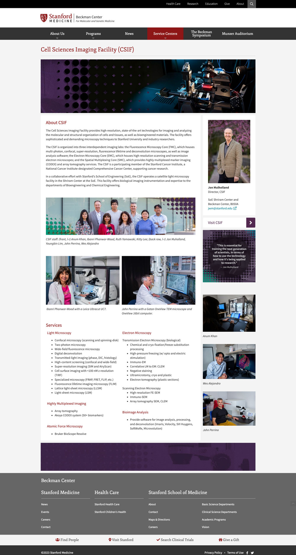Cell Sciences Imaging Facility Page Cell Sciences Imaging Facility Page